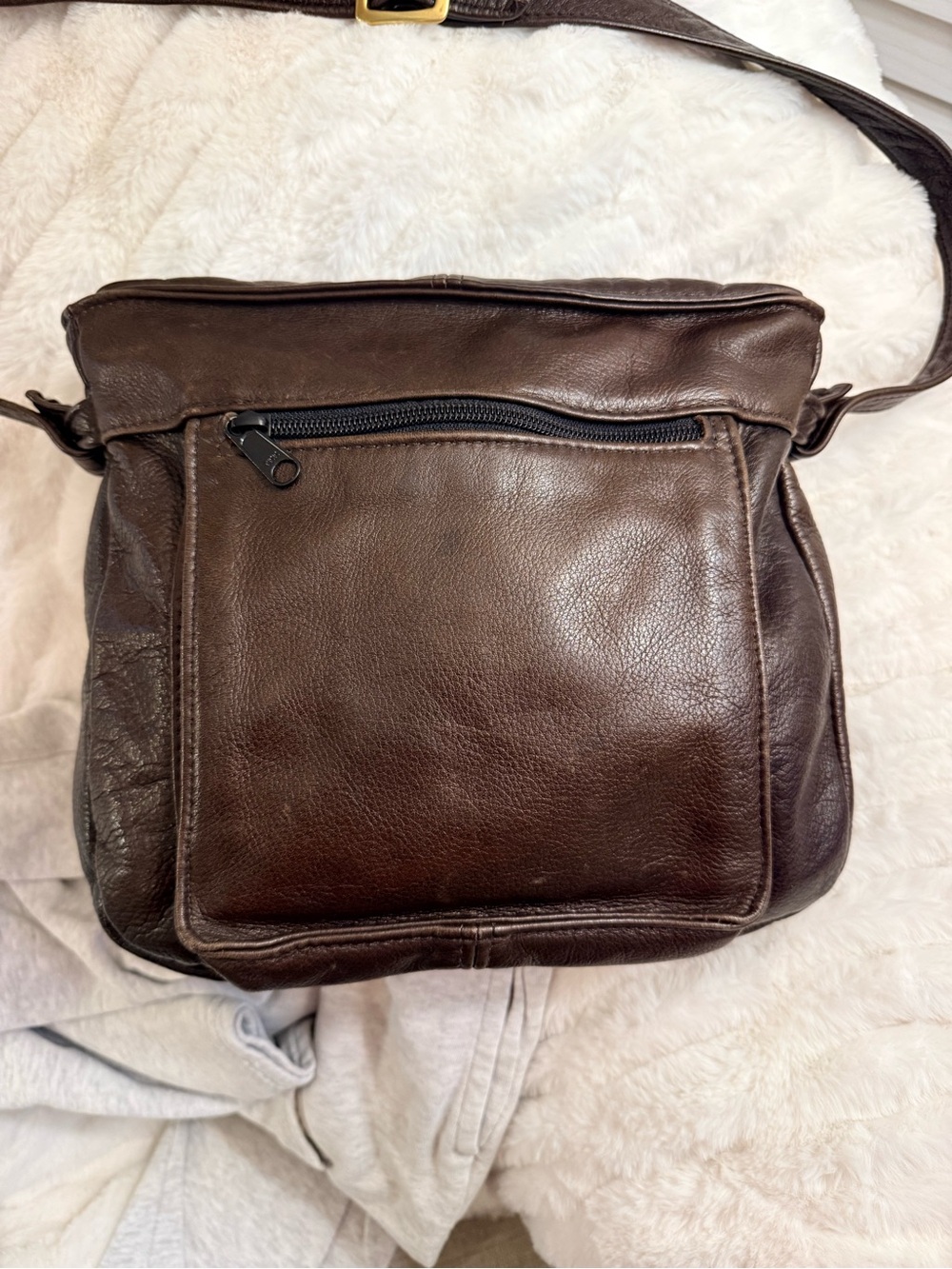 Victoria Leather Company Brown Leather Crossbody Bag.